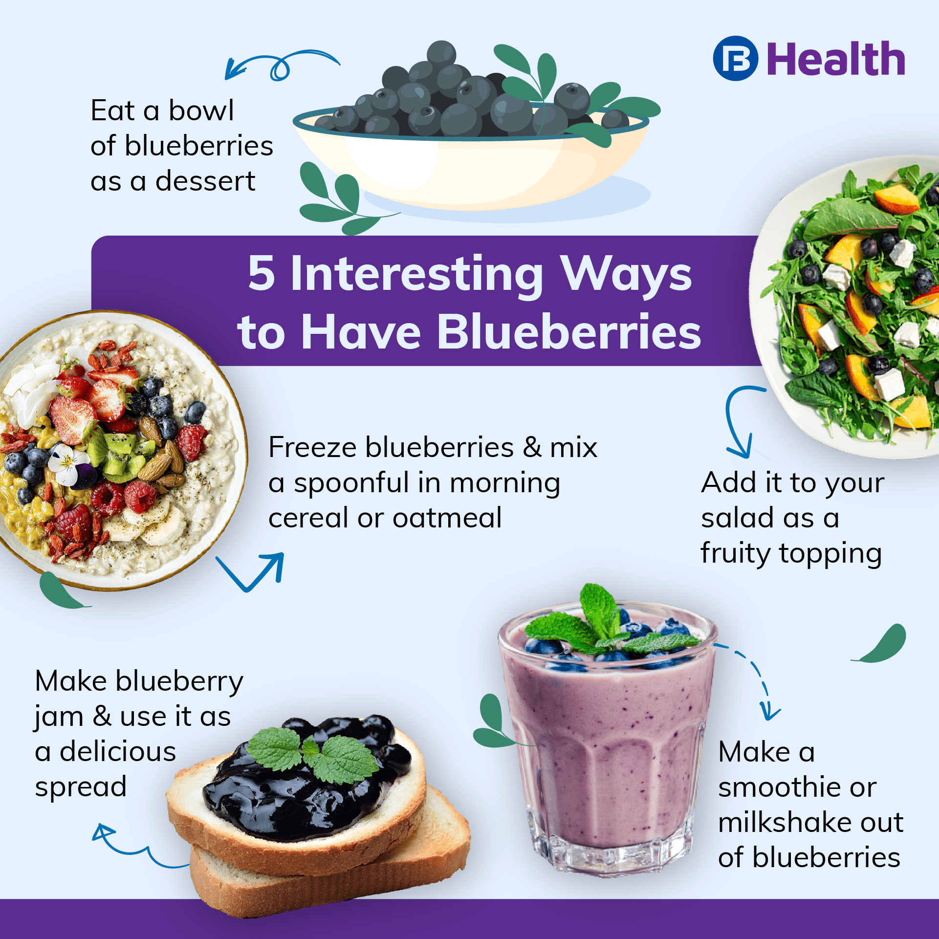 blueberry recipes infographic
