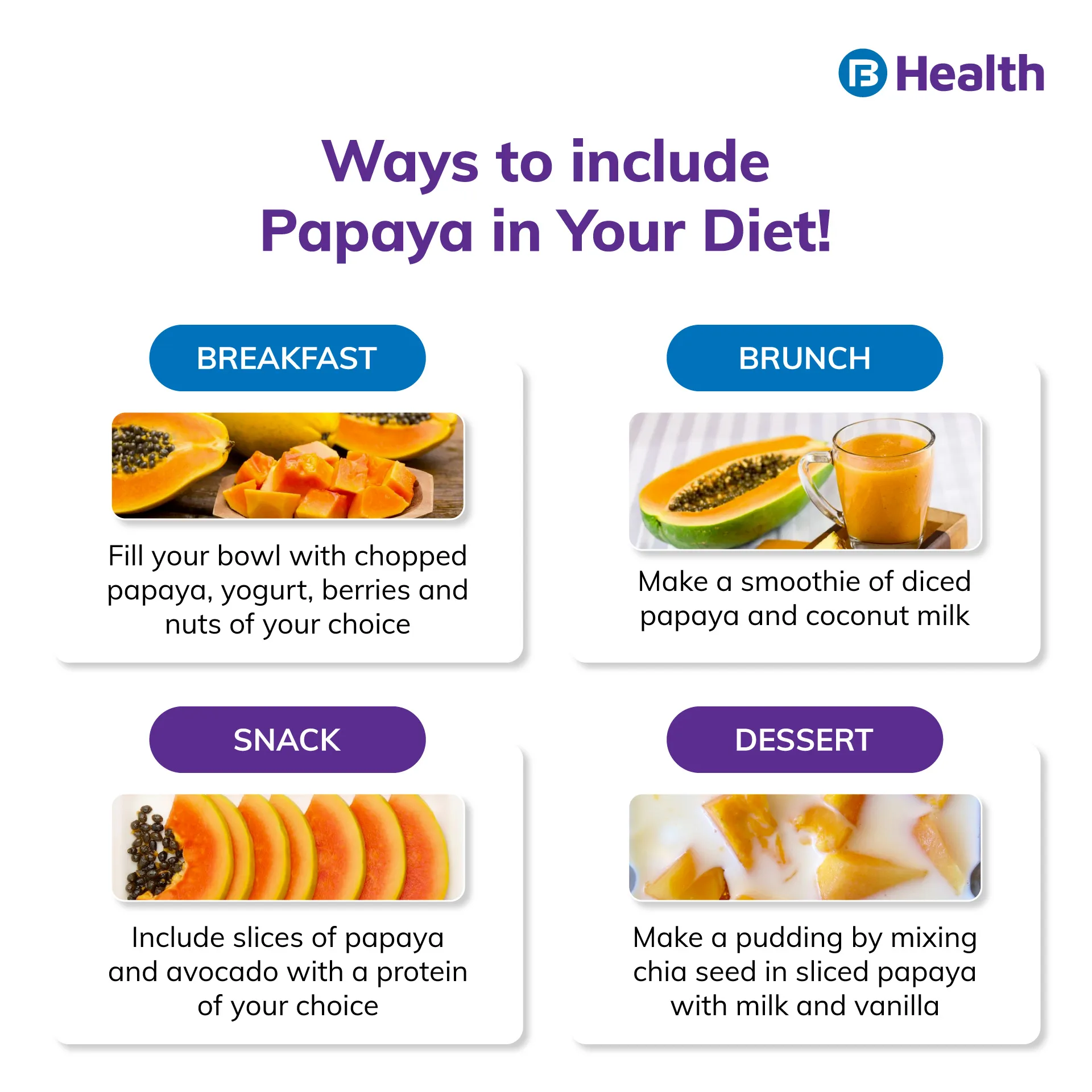 Ways to add papaya into your diet infographic
