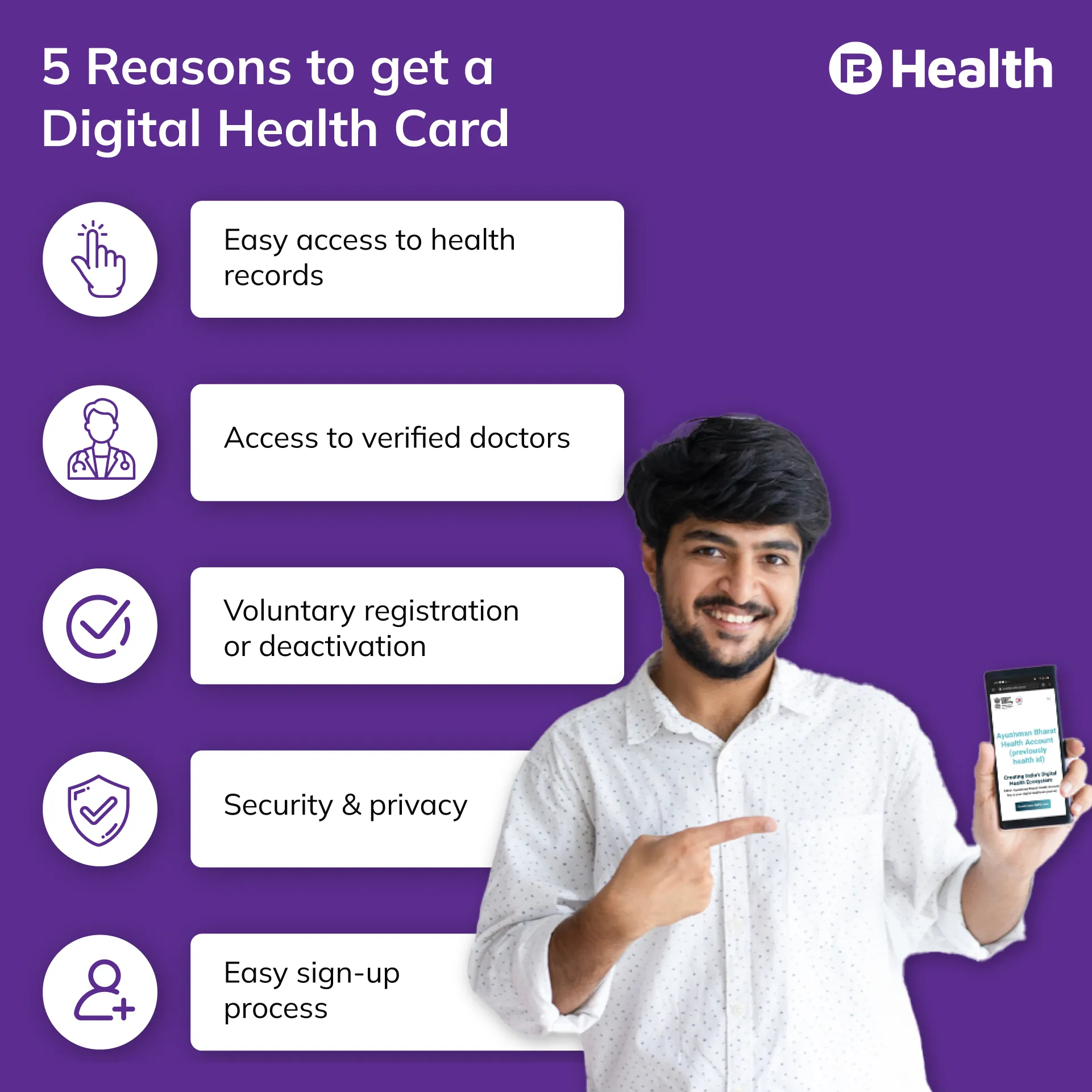 benefits of digital health card infographics