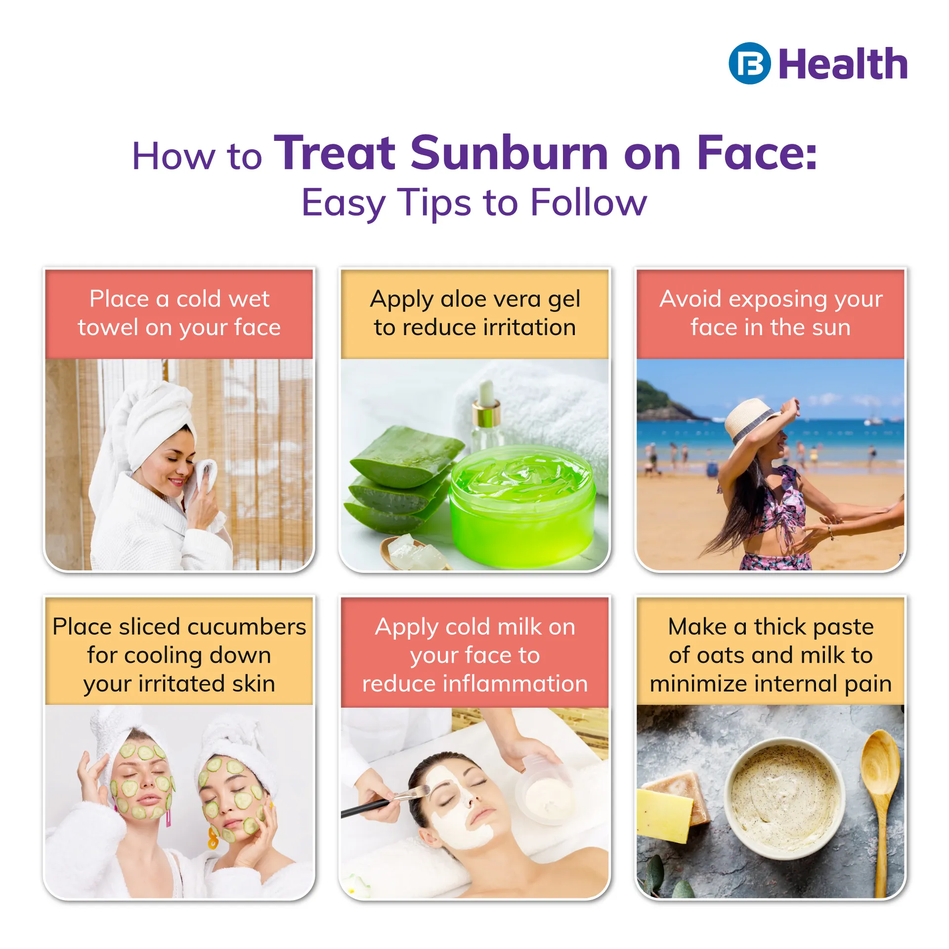tips to treat Sunburn on face