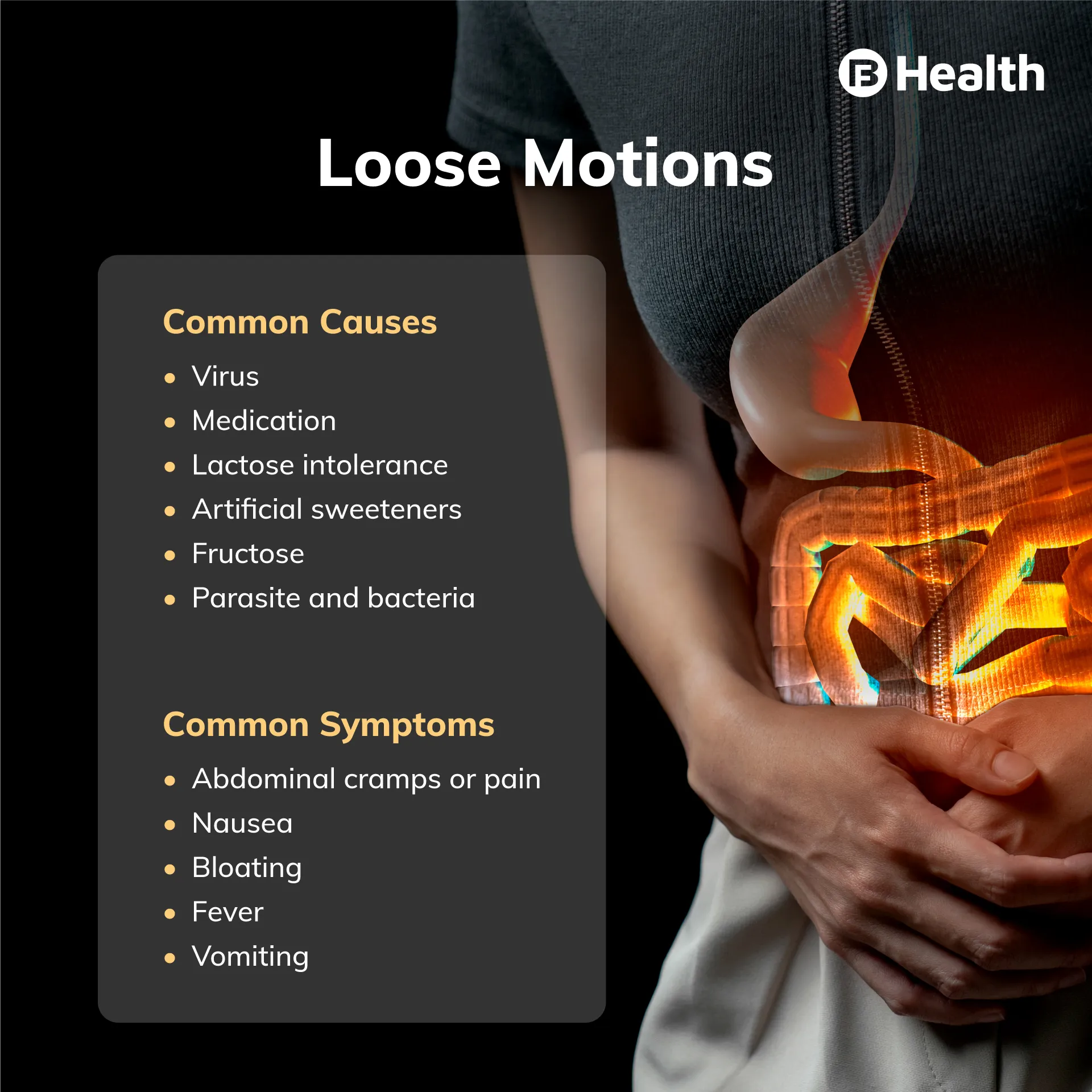 Loose Motion causes infographics