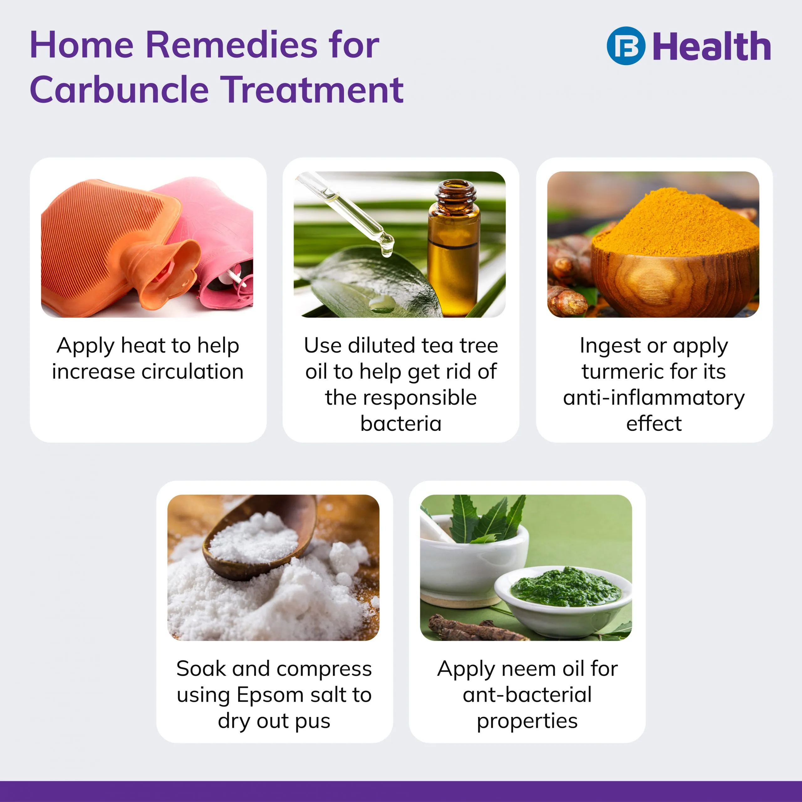 home remedies for Carbuncle Treatment Infographic