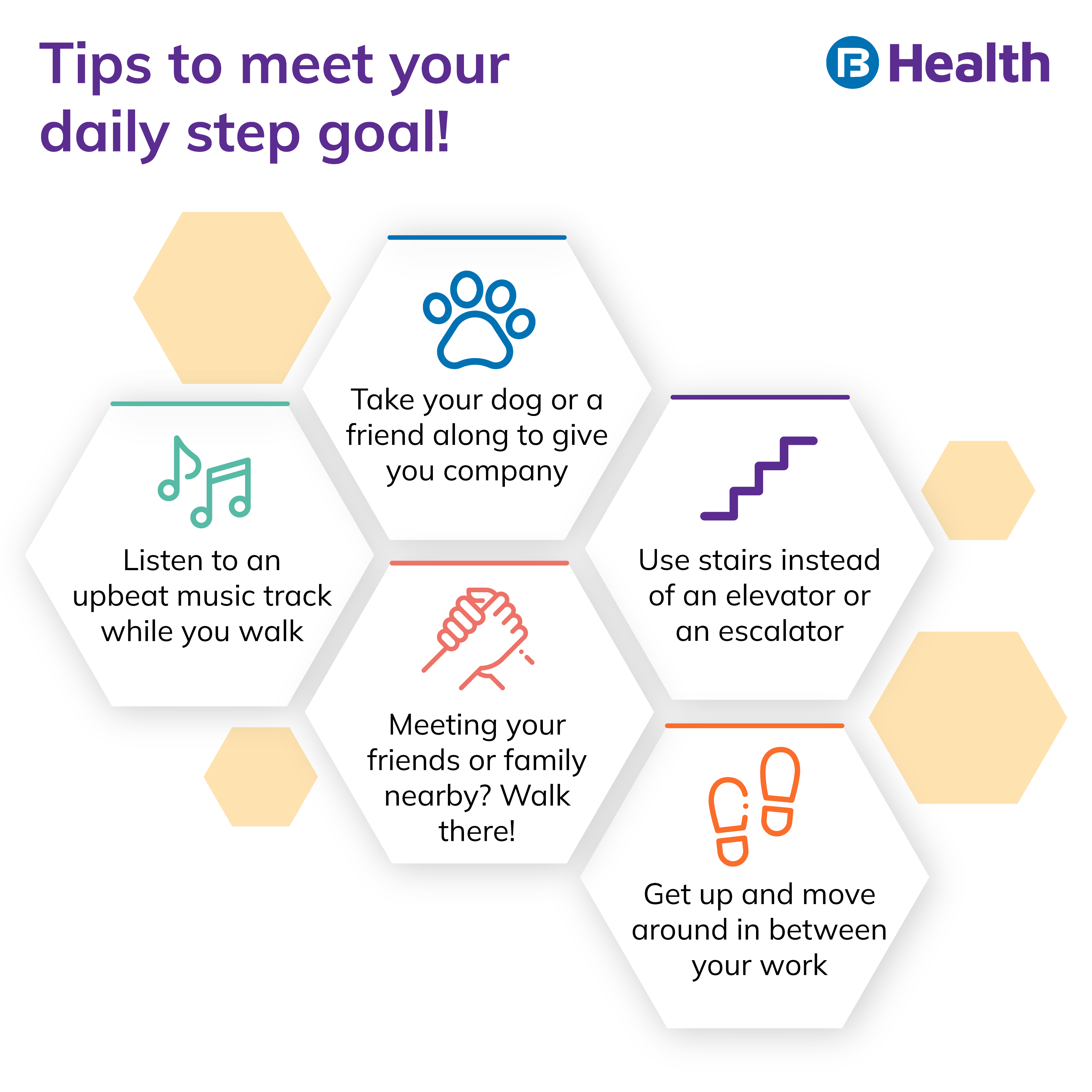 Daily steps goal  infographic