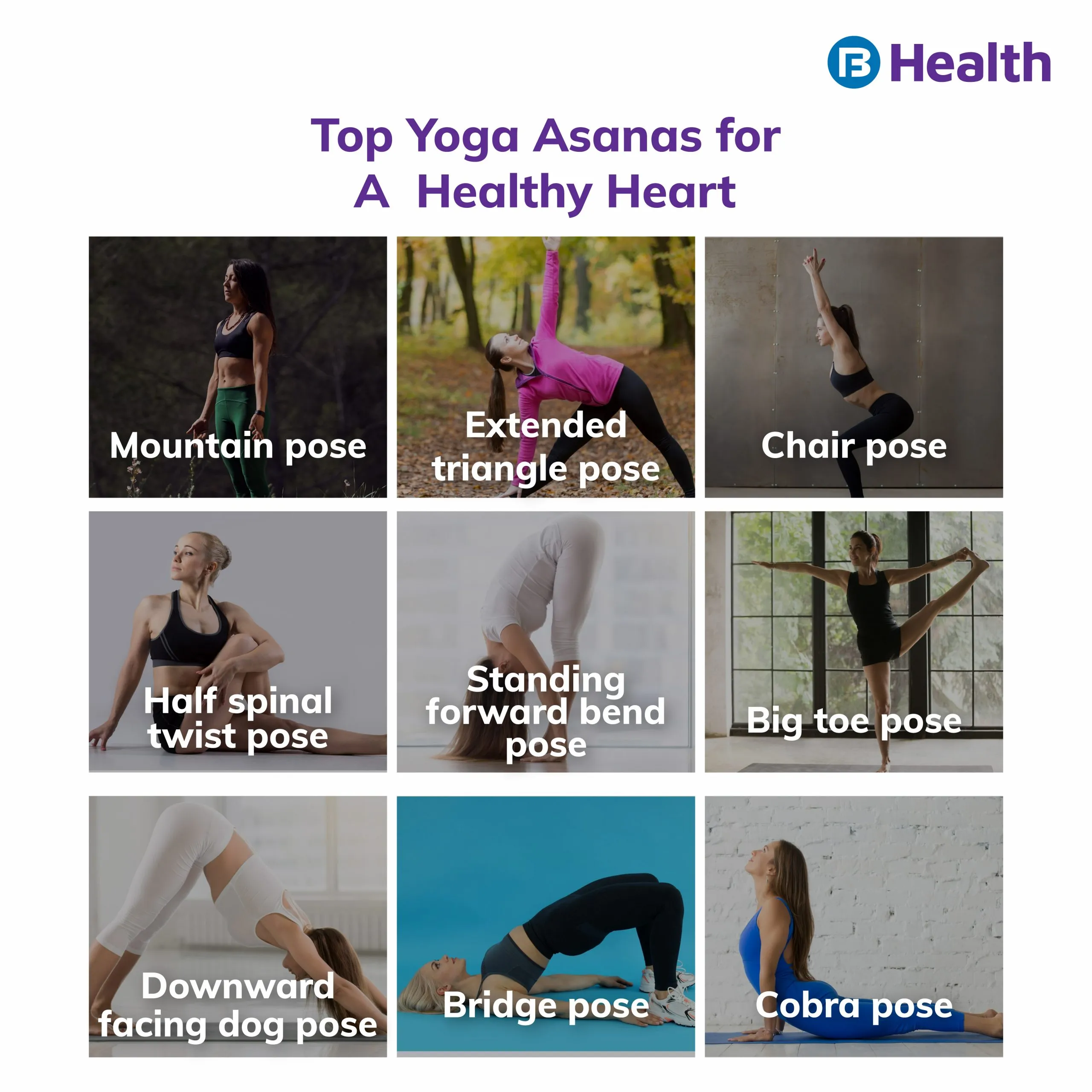Yoga for healthy Heart infographics