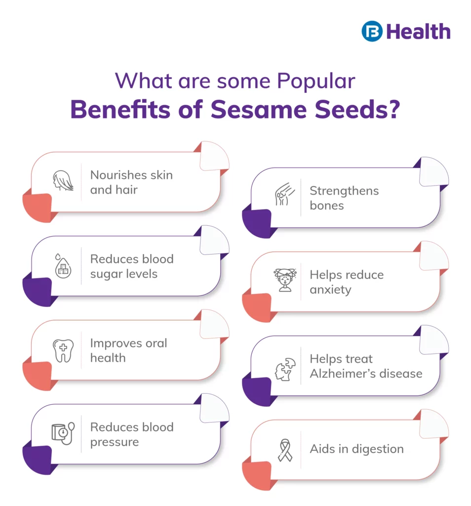 Popular Benefits of Sesame Seeds Infographic