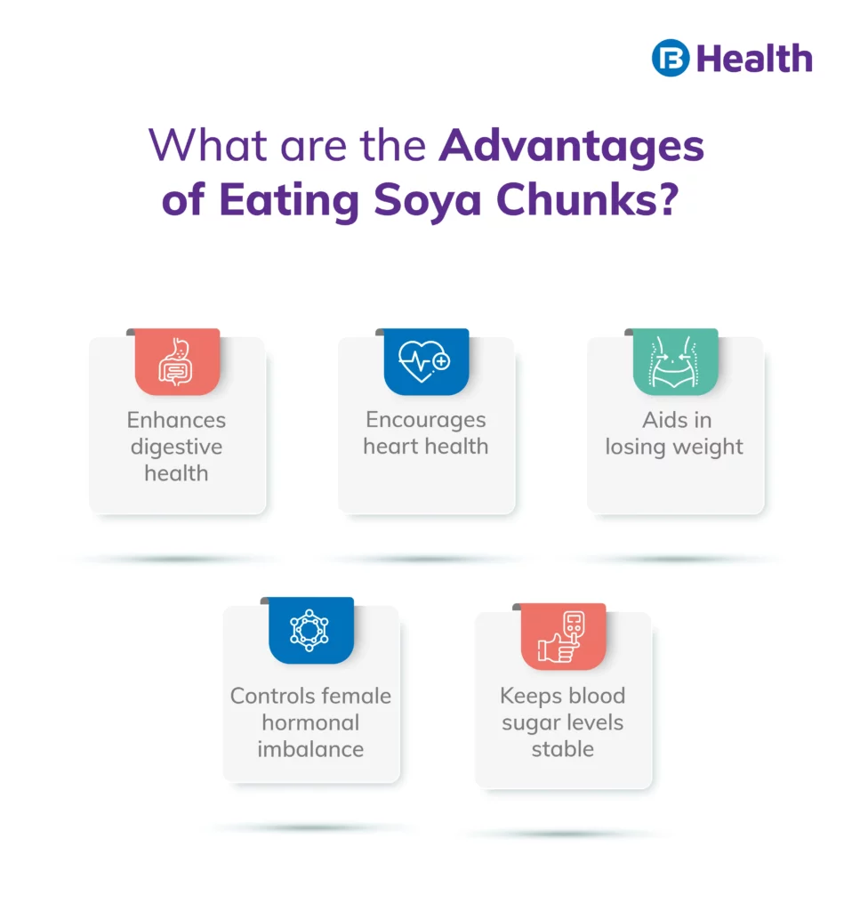 benefits of eating soya chunks infographics